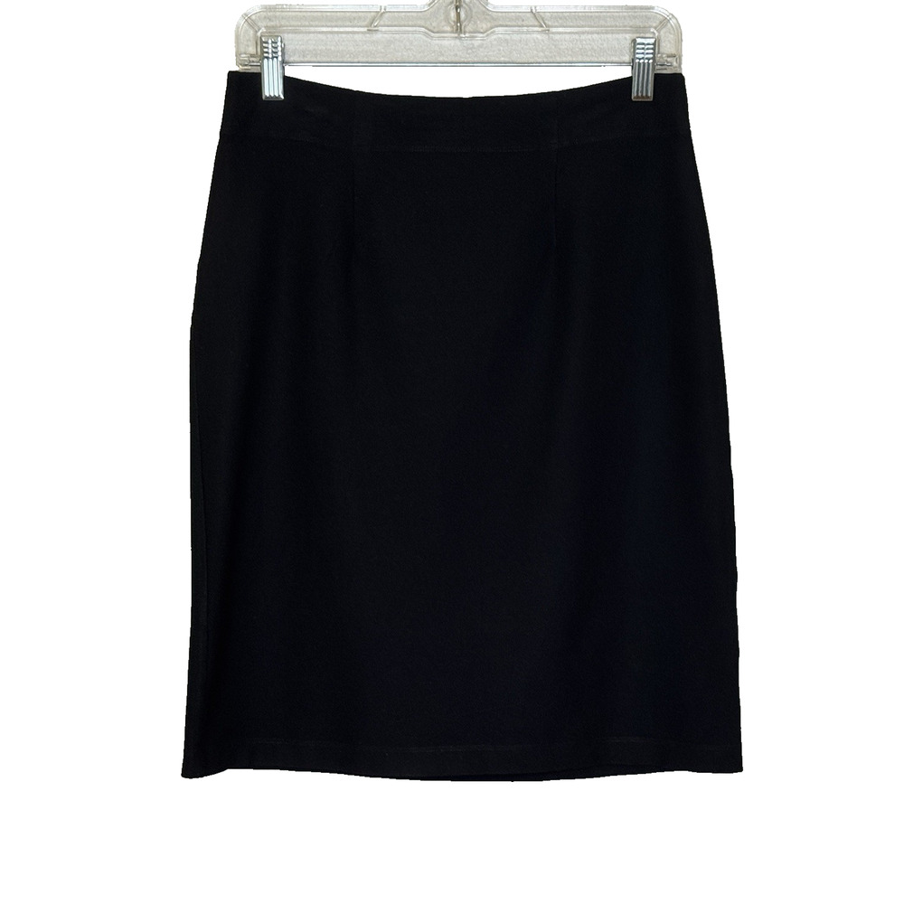 Eileen Fisher Pencil Skirt Women's Size XS Solid Black Viscose Blend Knee Length